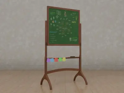 Compact Square Duo - Customizable Double-Sided Chalkboards 3D model