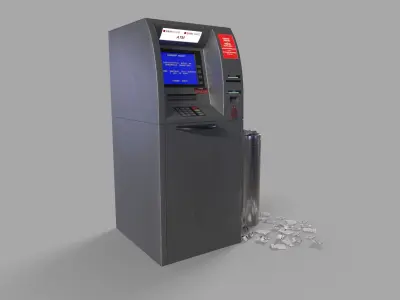 Automated teller machine ATM Low-poly 3D model