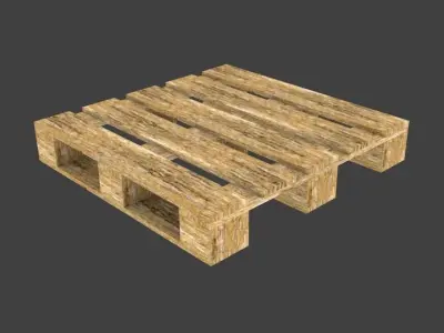 Wooden pallet Free low-poly 3D model 4