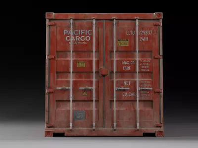Shipping Container Pack - LODS - Trim - sheet 20 - 40 ft Low-poly 3D model
