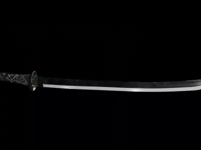 Katana Low-poly 3D model 6
