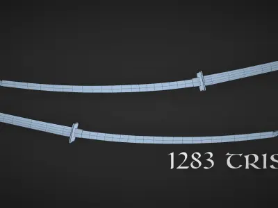 Katana sword Low-poly 3D model get
