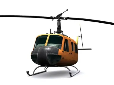Rescue helicopter uh 1 Low-poly 3D model
