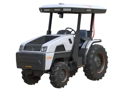 Monarch Electric Tractor Low-poly 3D model