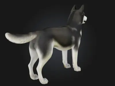 Husky Stand  Loyal Companion Model for Wildlife 3D model