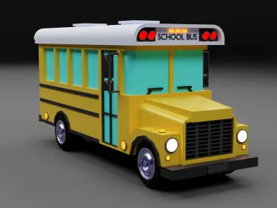 School bus Low-poly 3D model