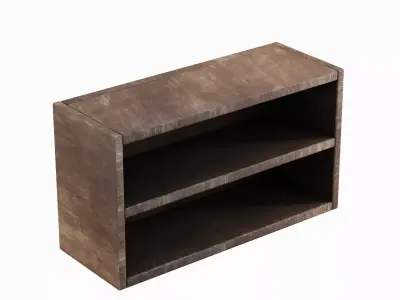 Simple Wooden Bookshelf 05  Low-poly 3D model