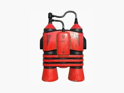 Jetpack E04 Red Black - SciFi Character Design Low-poly 3D model