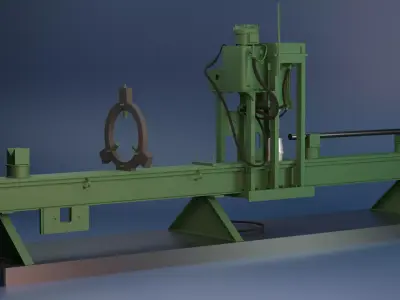 Industrial Hydraulic Press Machine-70 Ton Low-poly 3D model