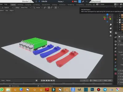 Container And Ship Models High poy 3D model