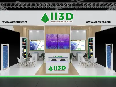 Exhibition Stand Stall Three Side Open 8X9 3D model
