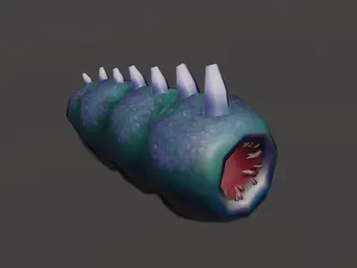 Low poly Abyss Worm Low-poly 3D model