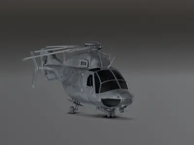 FREE Idle J7 - Millitary Helicopter - Photorealistic Free low-poly 3D model