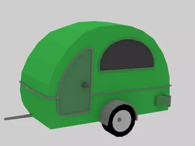 teardrop trailer Low-poly 3D model