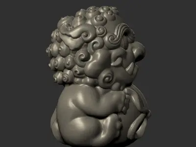 baby guardian lion 3D print model