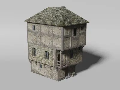 French medieval thirteenth century townhouse 3D model