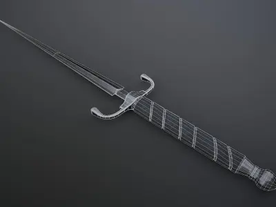 Stilletto Dagger Low-poly 3D model