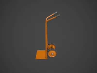 Orange Sack Truck Low-poly 3D model