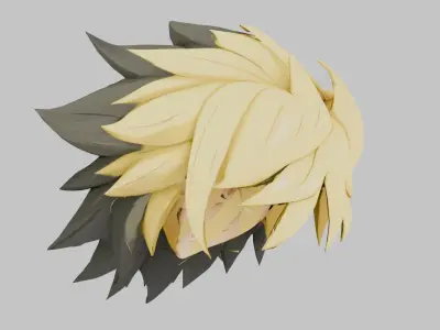 Spiky Mane Hair Hairstyle Low-poly 3D model