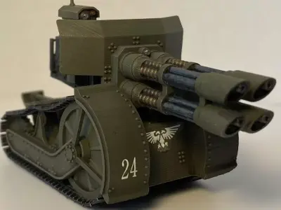 Renault Pattern Quad Gatling Laser - Pre-supported 3D print model