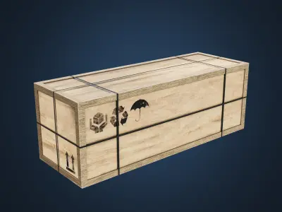 Wooden Cargo box Low-poly 3D model purchase