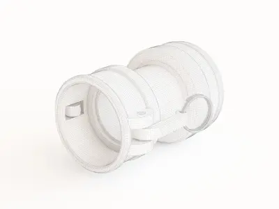 Coupling brass fitting with metal handle 3D model