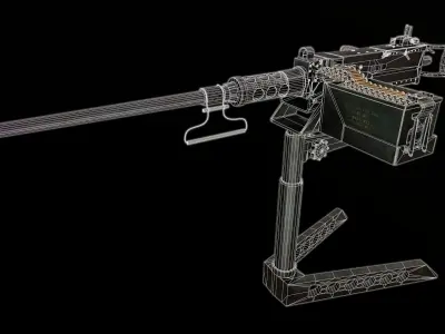 M2 Machine Gun Low-poly 3D model