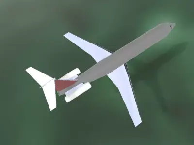 Fictional Twin Rear Engine Jetliner DC-9-50 Inspired series 3D model