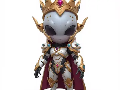 Aesthetic Royal Alien King 3D Model Low-poly 3D model purchase