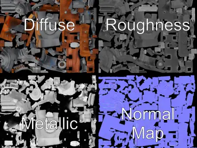Industrial Compressor D Model Pack Low-poly 3D model