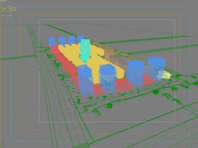 Architecture building near water 3D model