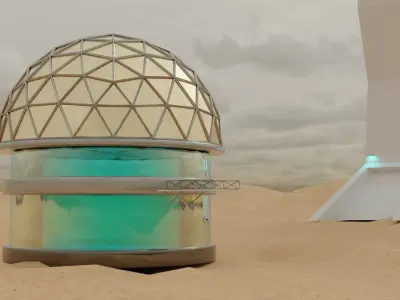 Sci-fi Buildings Free low-poly 3D model