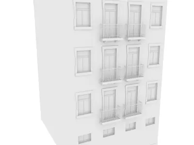 Building Lisbon  Vray and Corona Low-poly 3D model