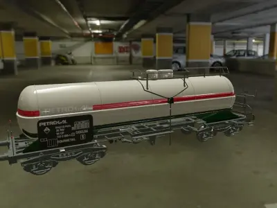 3D Model of Railroad tank wagon 3D model