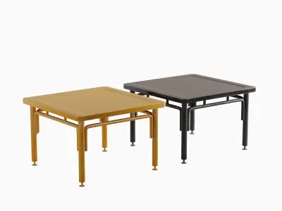 Steel Table Colored Set Low-poly 3D model