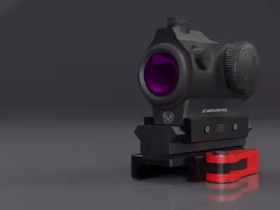 Aimpoint Style T1 Micro Red Dot Sight Low-poly 3D model