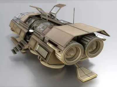 Futuristic Transport Shuttle  Free low-poly 3D model