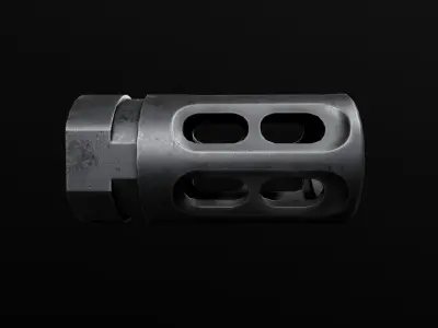 TAA FTS Series Titanium PCC Hybrid Muzzle Brake Low-poly 3D model