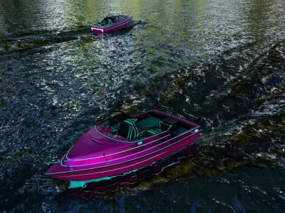 Detailed Boat 3D Model Low-poly 3D model