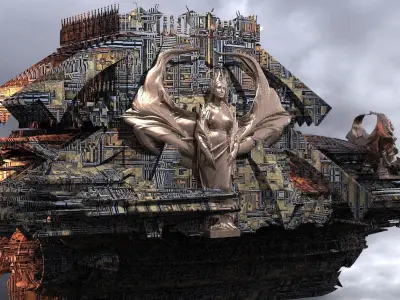 Sci-Fi Dark Maze ship Airship 1 3D model