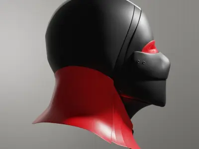 NeonRed Samurai Mask 3D model