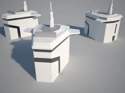 Industrial Building 08 Low-poly 3D model
