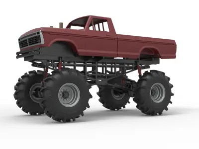 Redneck Rave Mud truck Scale 1 to 25 3D print model