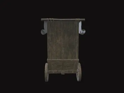 Medieval Cart V06 Low-poly 3D model