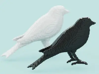Voxel Bird Low-poly 3D model