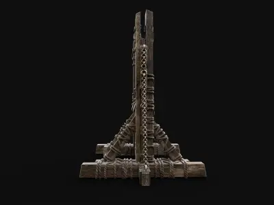 MEDIEVAL WOODEN PILLORY STOCKS TORTURE TORMENT AAA Low-poly 3D model