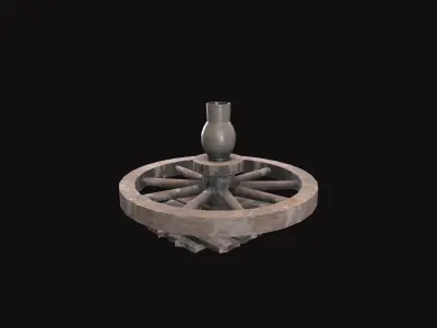 Medieval Pottery Wheel Low-poly 3D model