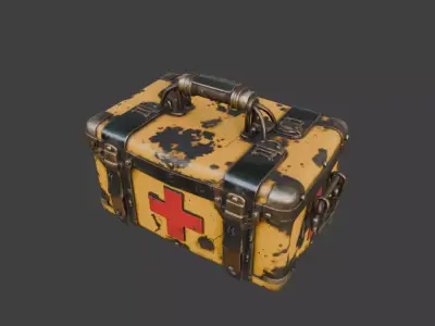 Steampunk First Aid Kit Low-poly 3D model