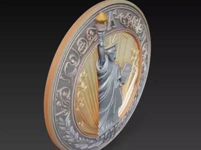Statue of Liberty Relief - Artistic American Symbol Sculpture 3D 3D print model