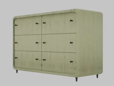 Wooden chest of drawers 04 3D model